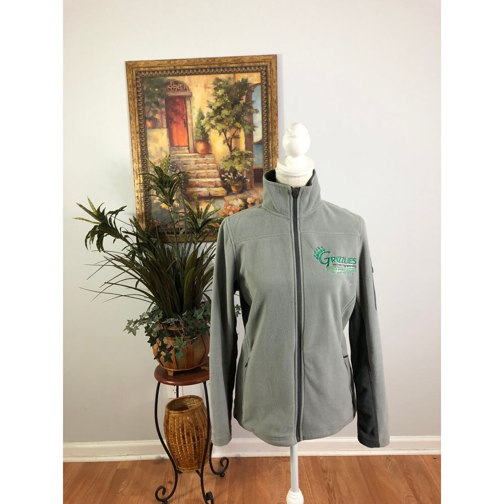 Port Authority Women Soft Fleece Jacket Gray Small Full Zipper Front High Neck